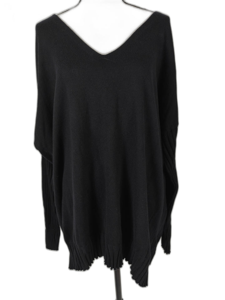 Women Vince Camuto Oversized V Neck Sweater Black Size XL