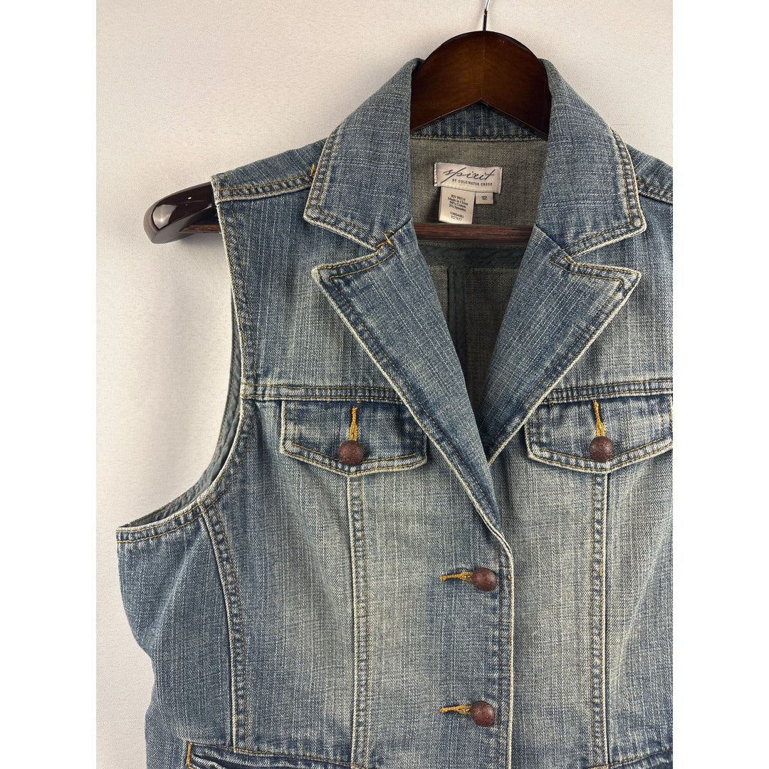 Women’s Spirit Size 12 Light Washed Jean Vest