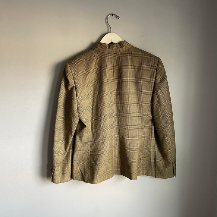 Vintage Ralph Lauren Plaid 100% Wool Blazer Equestrian Preppy Heritage size 6
