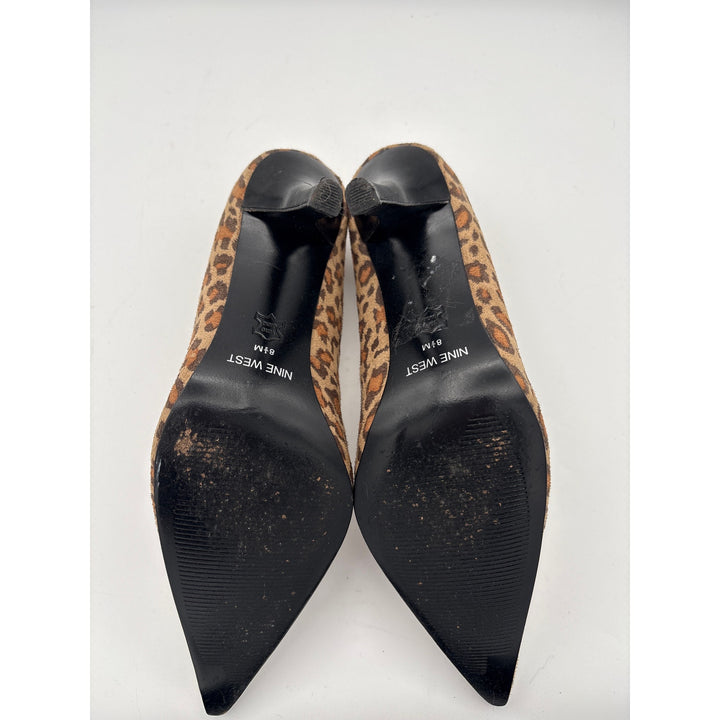 Women’s Nine West Size 8 1/2 Brown Leopard Print Pumps