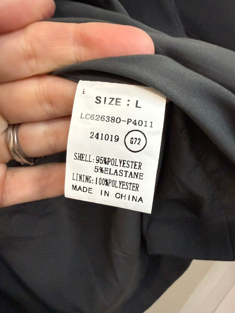 Classic Charcoal Gray One Button Pants Suit SzL