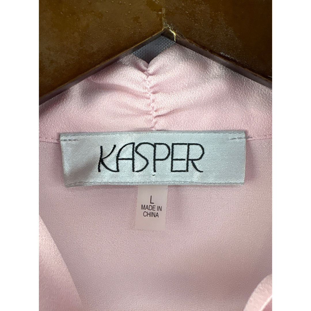 Women’s Kasper Large Baby Pink Long Sleeve Blouse