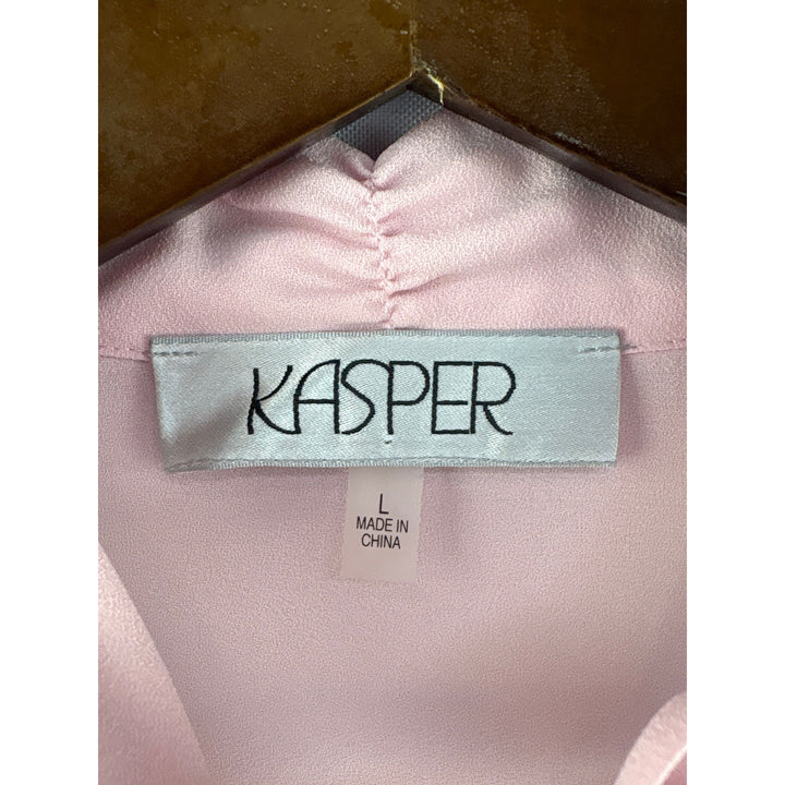 Women’s Kasper Large Baby Pink Long Sleeve Blouse