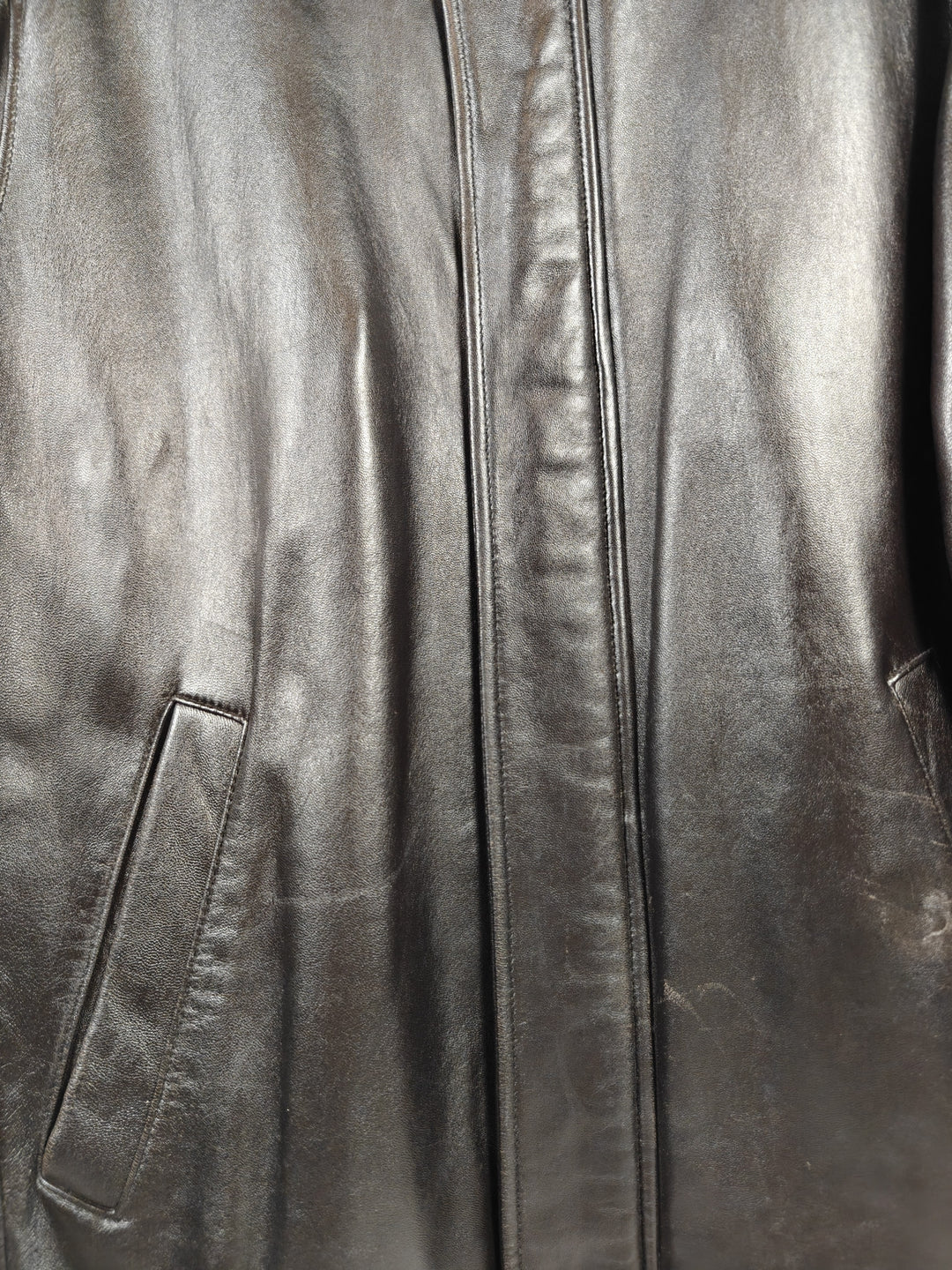 Mens Jos A Bank Genuine Leather Jacket Dark Brown Bomber XXL