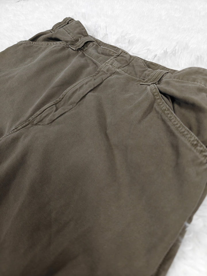 Citizens Of Humanity Womens Wide Leg Olive Green Cotton Pants Size 32