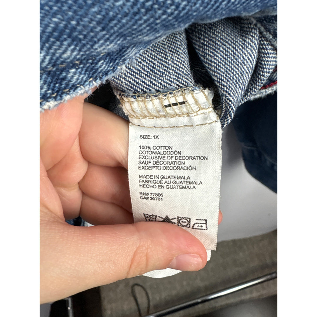 Women’s Vintage Tommy Hilfiger 1X Light Blue Washed Jean Jacket