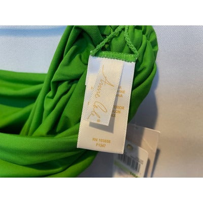 Anne Cole Green High-Waist Bikini Swim Bottom, Shirred, Size 18W