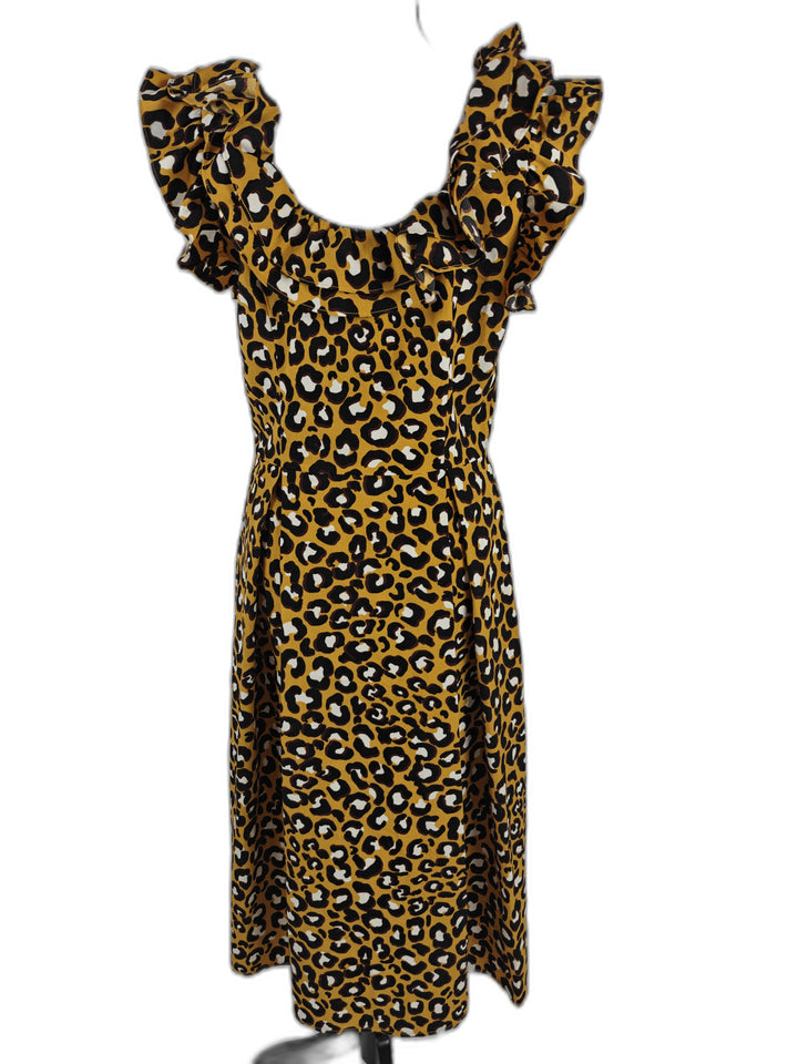 Women’s Who What Wear Leopard Print Midi Dress Mustard XS