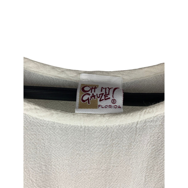 Oh My Gauze! Womens White Cotton Top Size 3 Loose Fit