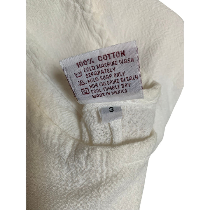 Oh My Gauze! Womens White Cotton Top Size 3 Loose Fit