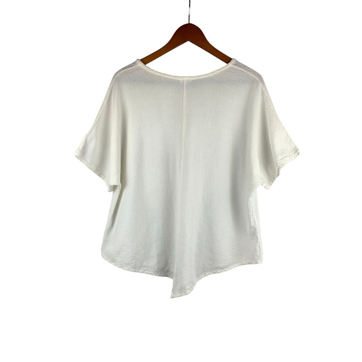 Oh My Gauze! Womens White Cotton Top Size 3 Loose Fit