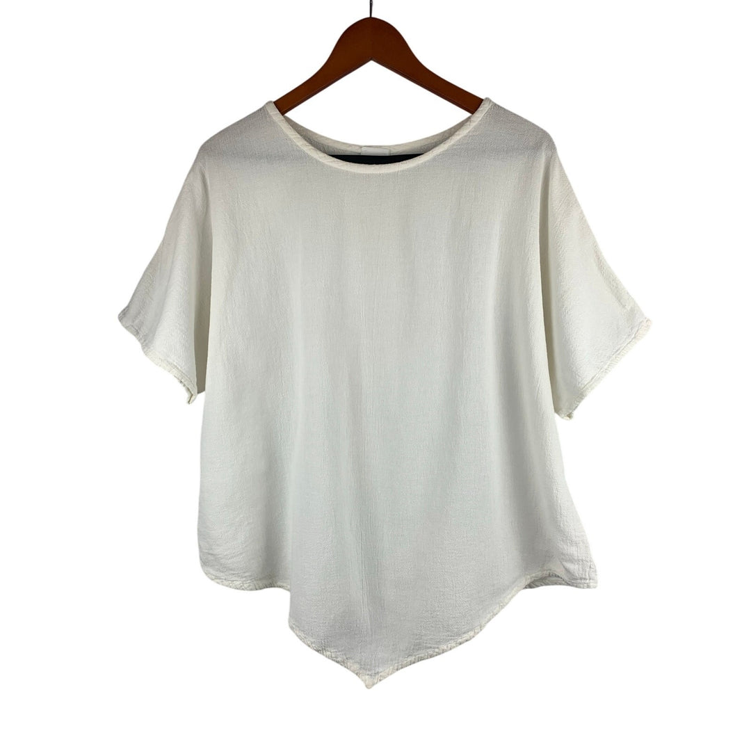 Oh My Gauze! Womens White Cotton Top Size 3 Loose Fit