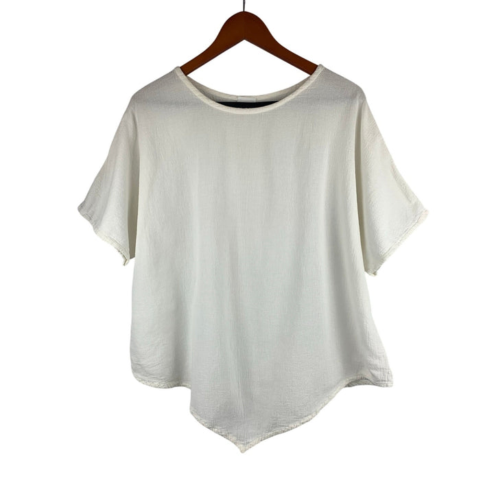 Oh My Gauze! Womens White Cotton Top Size 3 Loose Fit
