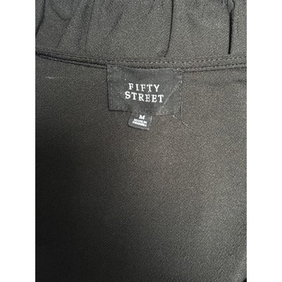 Women’s Fifty Street Black V-neck Long Sleeve Blouse Sz M