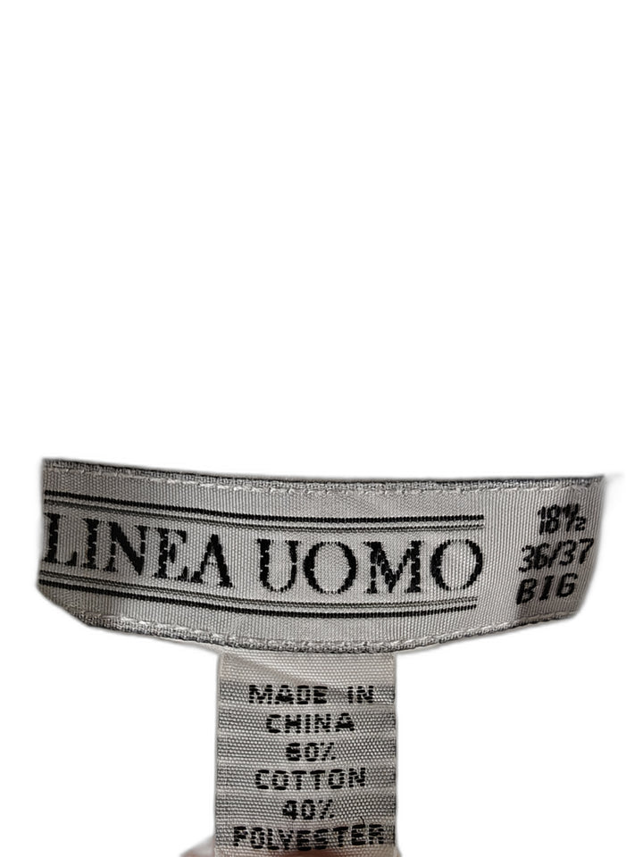 Linea Uomo Men's White Pleated Tuxedo Dress Shirt 18.5 36/37 Button Cuff Formal