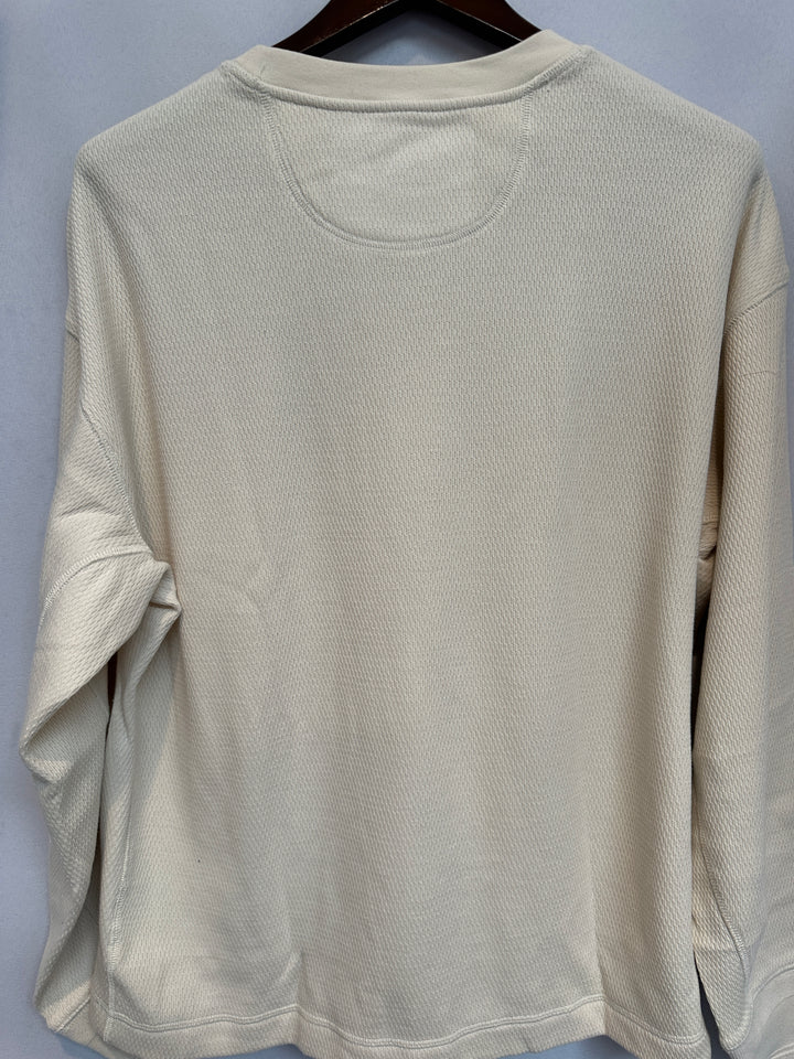 Men’s American Eagle Cream Boxy Fit Waffle Jersey Size L