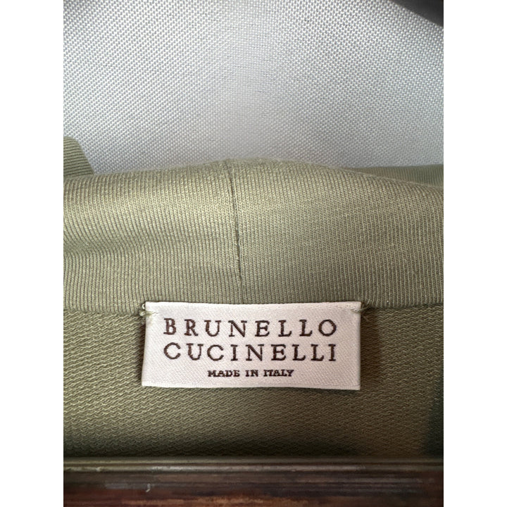 Women’s Brunello Cucinelli Small Olive Green Zip-Up Hoodie