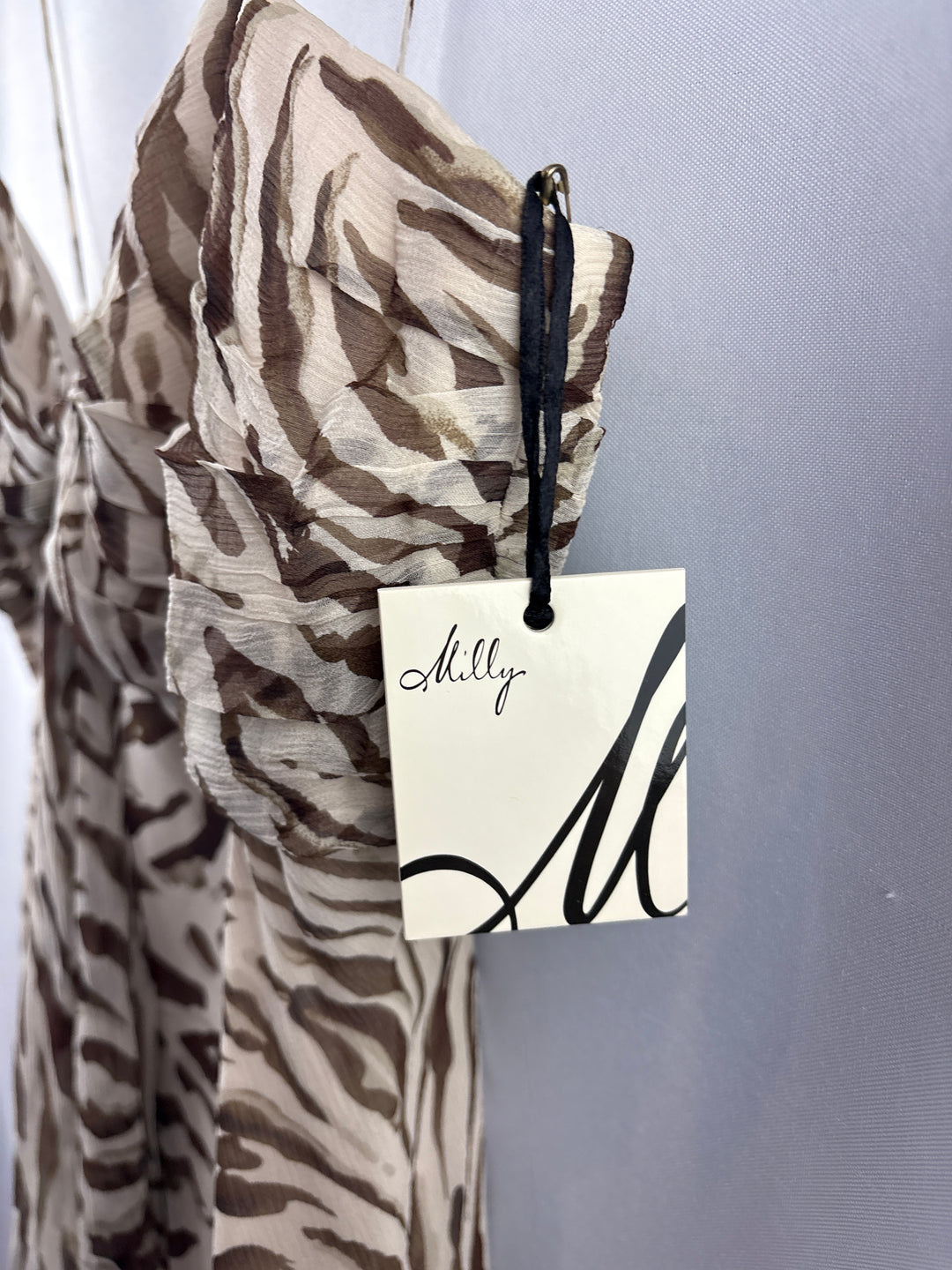 Women’s Milly Size 10 Brown & Tan Animal Print Cocktail Dress