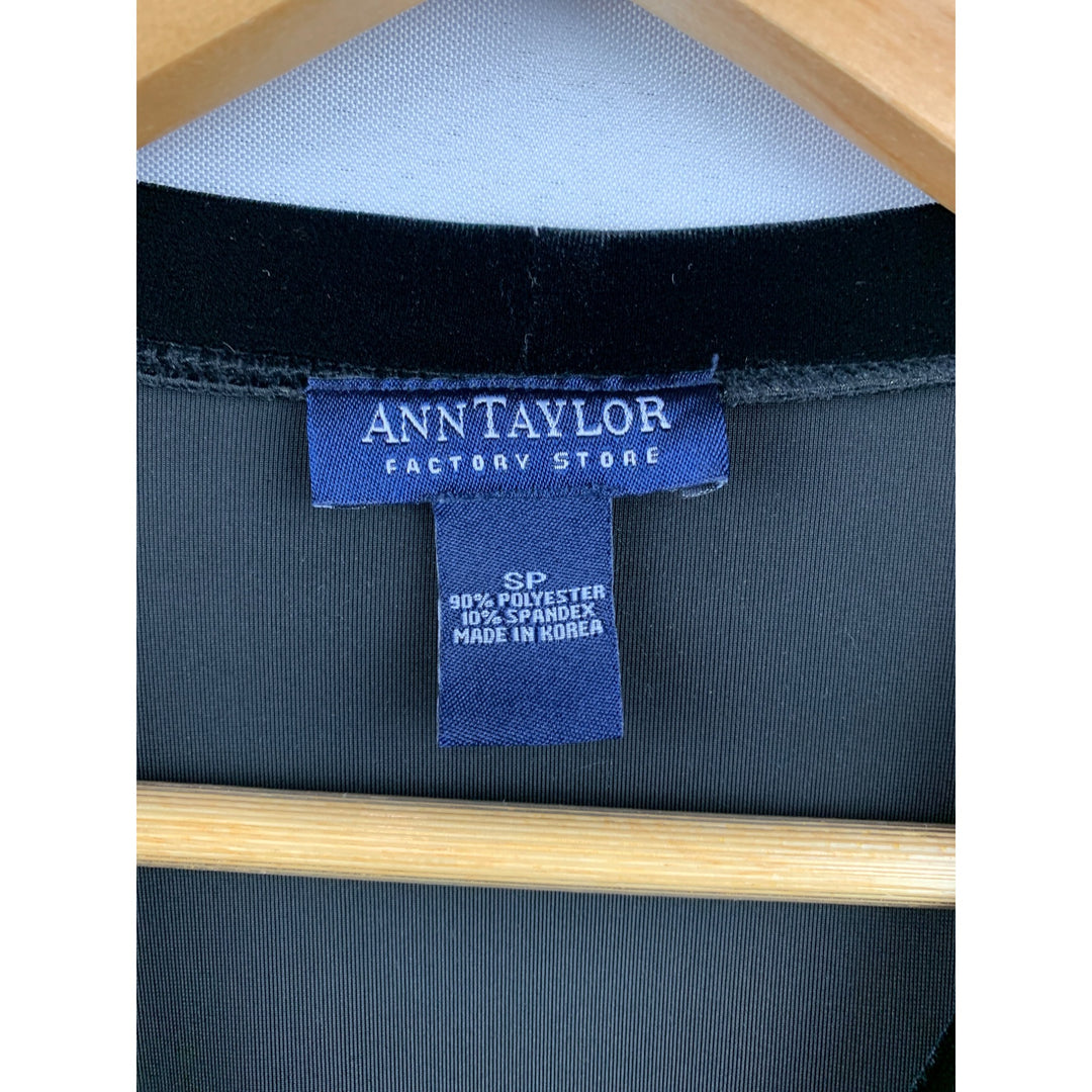 Ann Taylor Black Velvet Cardigan Sweater SP
