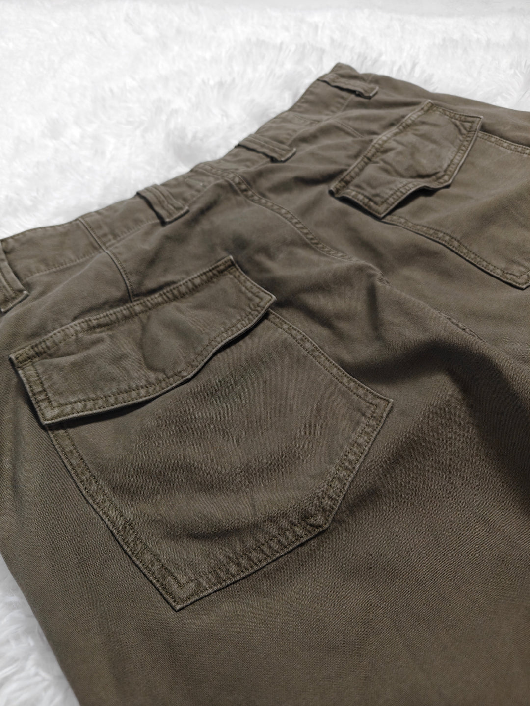 Citizens Of Humanity Womens Wide Leg Olive Green Cotton Pants Size 32