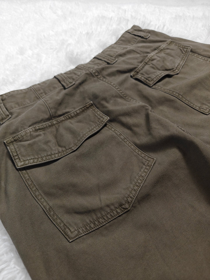 Citizens Of Humanity Womens Wide Leg Olive Green Cotton Pants Size 32