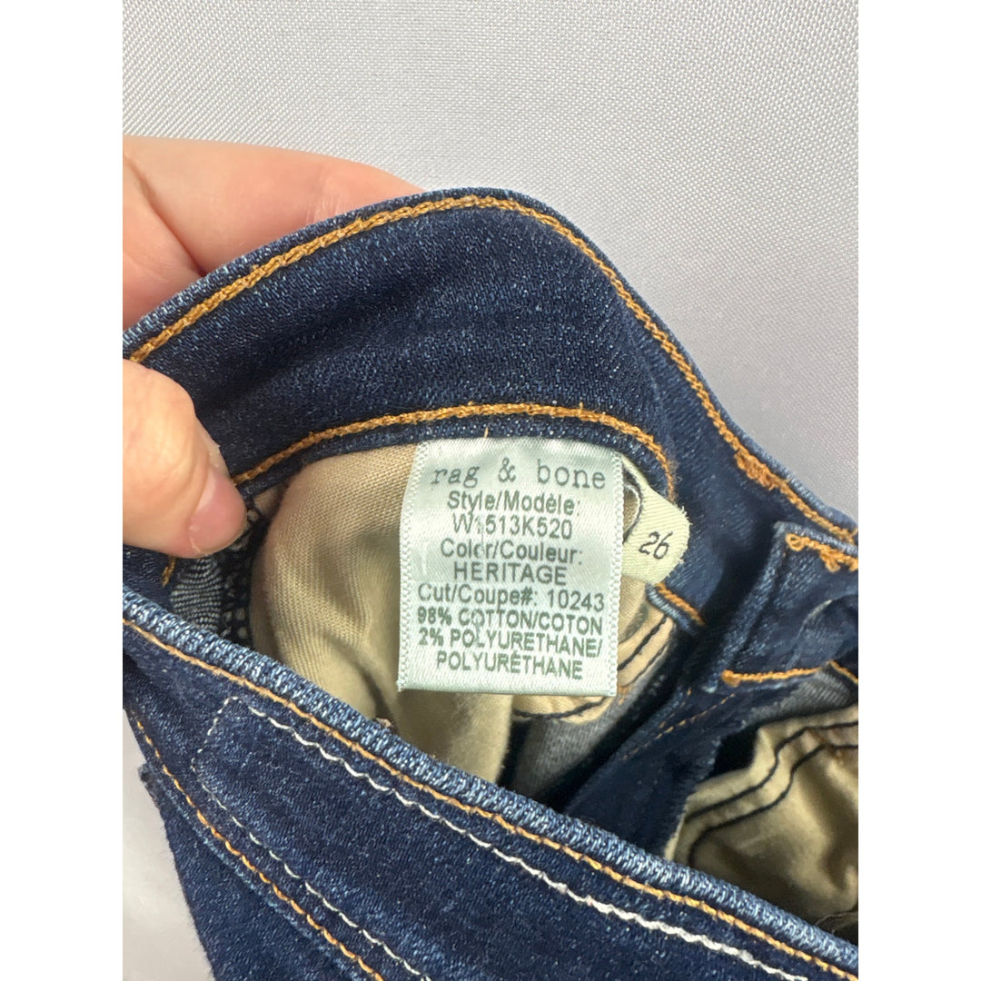 Women’s Rag & Bone Size 26 Dark Washed Blue High Waist Skinny Jeans