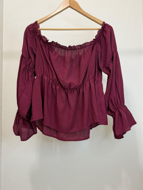 SHEIN Curve Off Shoulder Peplum Tops Bundle 0XL 1XL Set of 2