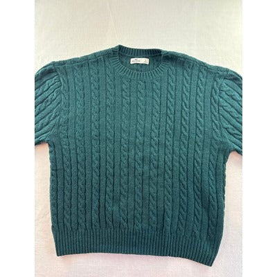 Hollister Cable Knit Sweater S Teal Wool & Acrylic