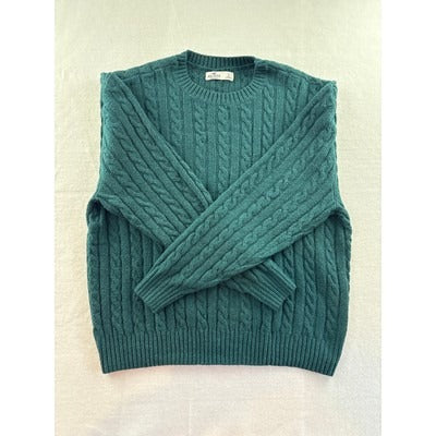 Hollister Cable Knit Sweater S Teal Wool & Acrylic