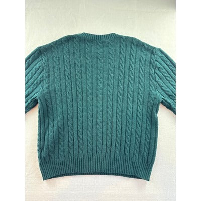 Hollister Cable Knit Sweater S Teal Wool & Acrylic