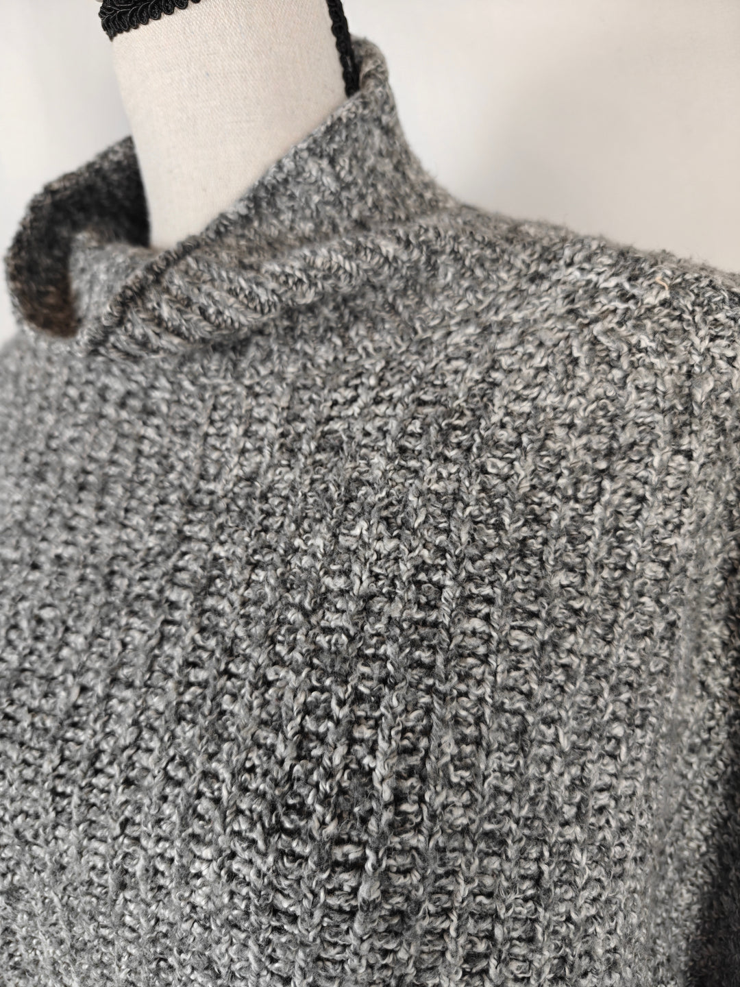 American Eagle Womens Chunky Knit Turtleneck Sweater Heather Gray Size XL