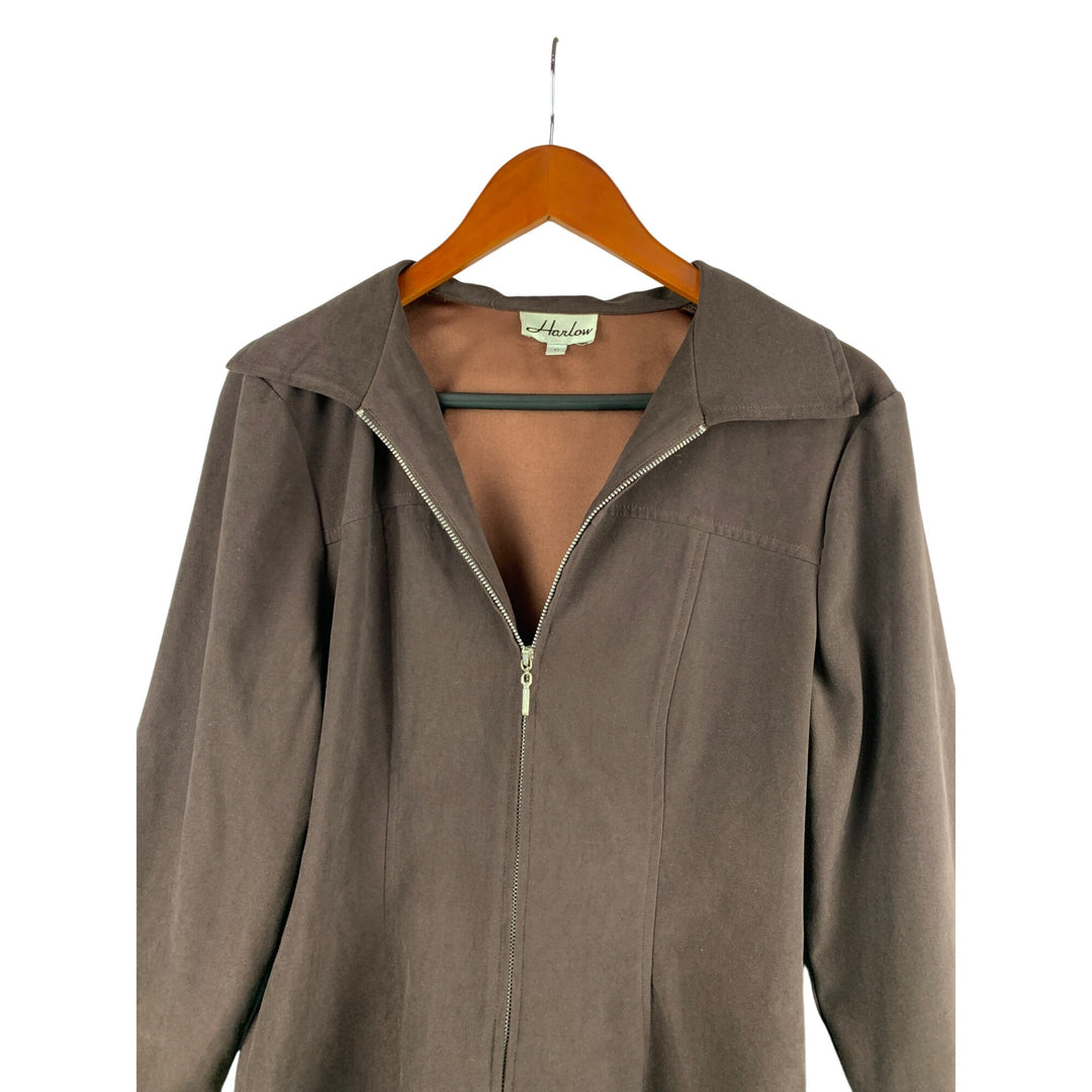 Harlow Brown Zip-Up Jacket S