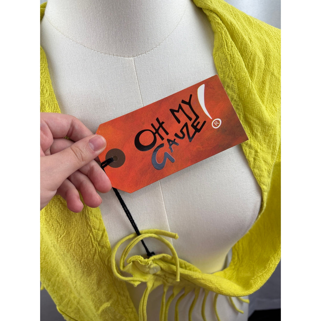 Women’s Oh My Gauze! Mustard Yellow Fringed Scarf/Shawl