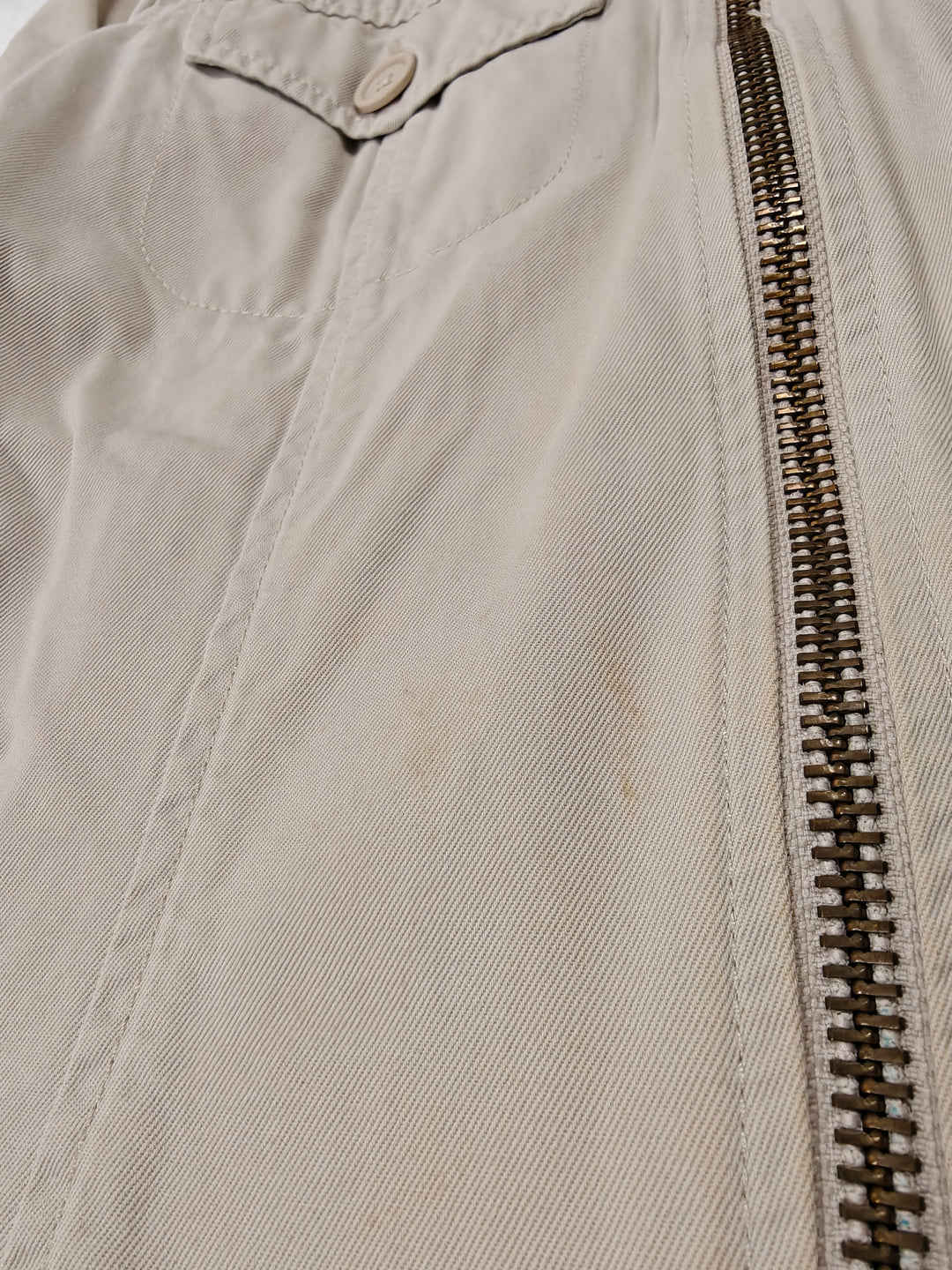 Mens Tommy Hilfiger Cream Beige Utility Jacket With Zipper