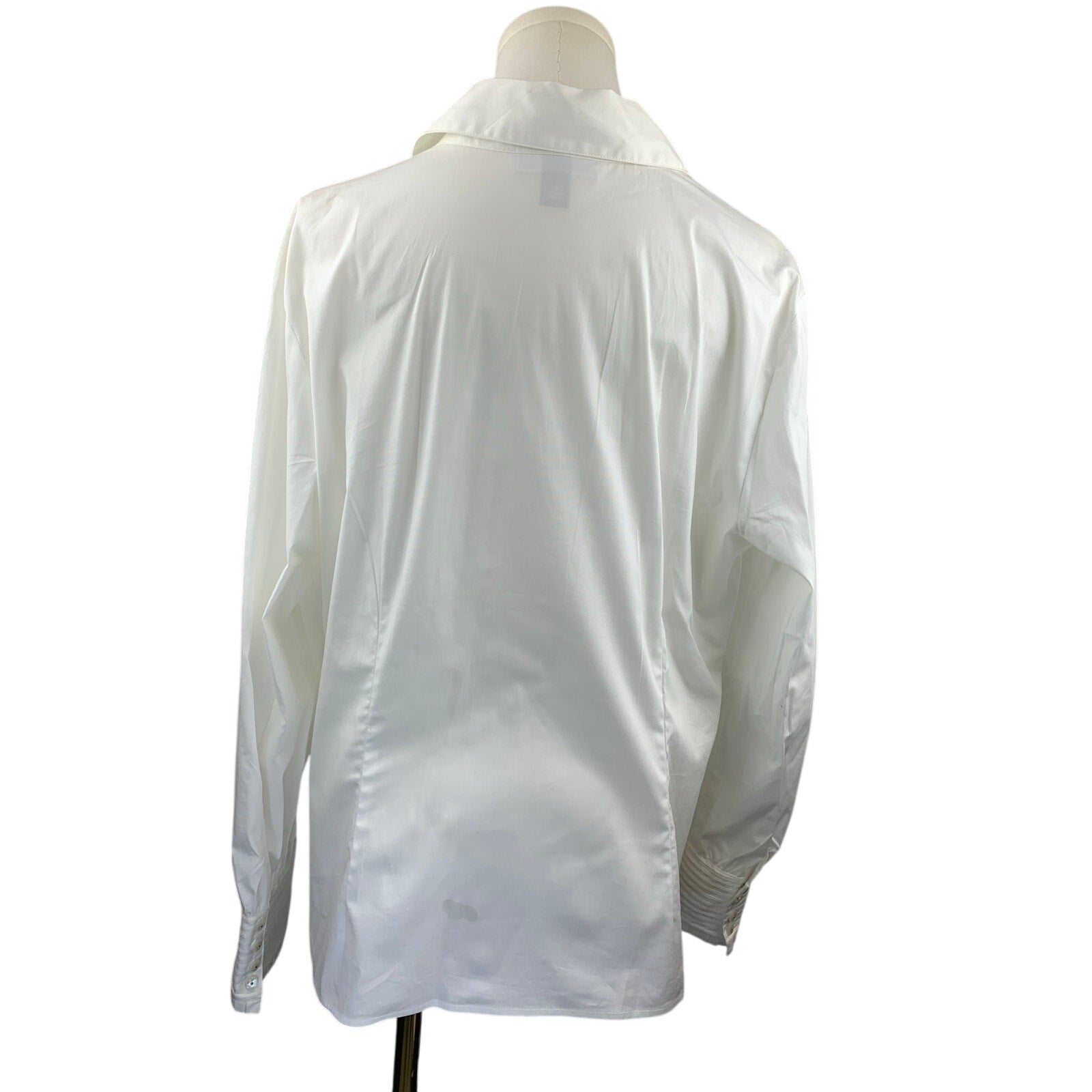DressBarn Women’s White Button-Up Shirt Size XL – Cotton Blend Long Sleeve Top