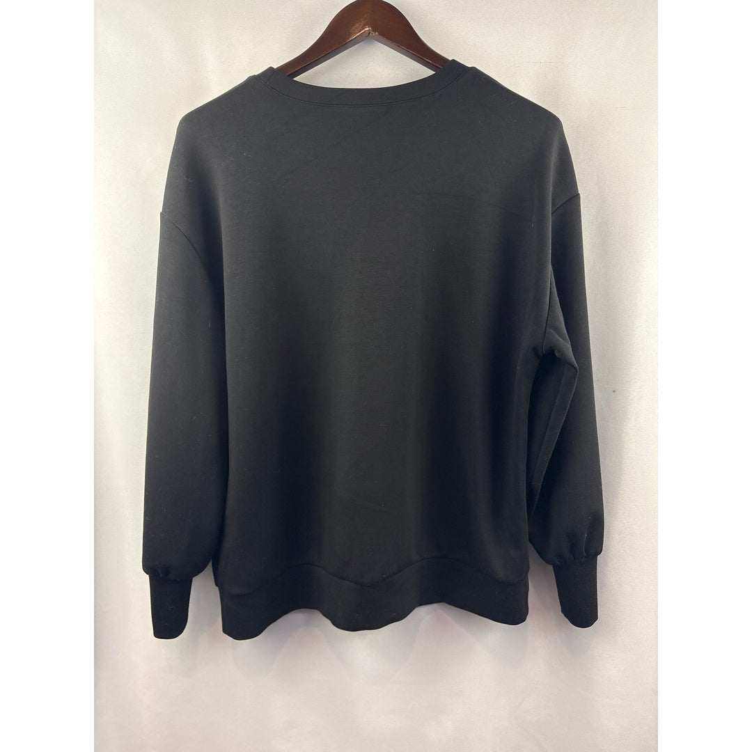 Women’s INC International Concepts XL Black Crewneck w/ Cutout Pattern