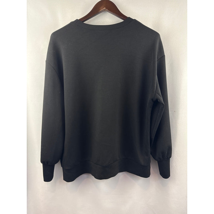 Women’s INC International Concepts XL Black Crewneck w/ Cutout Pattern