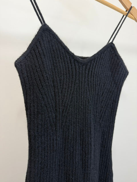 Cider 2 Piece Ribbed Knit Midi Dress Set With Shrug Black XL
