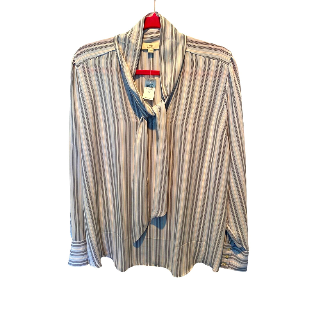 Loft Women's Blouse with Tie Front Size XL