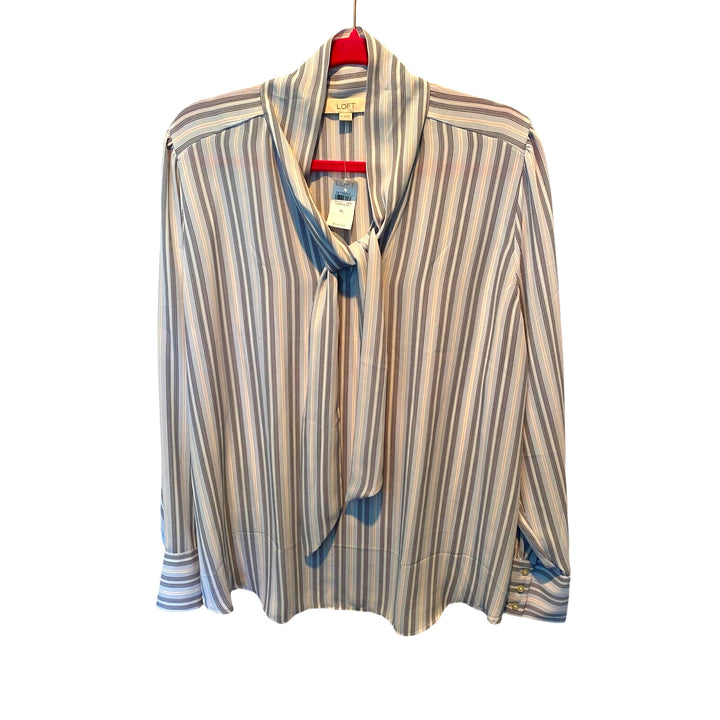 Loft Women's Blouse with Tie Front Size XL