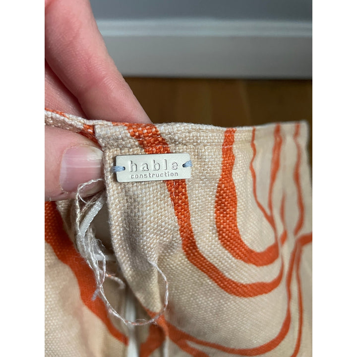 Hable Construction Orange Cream Beige Euro Sham Abstract Swirls Illustrated Zip