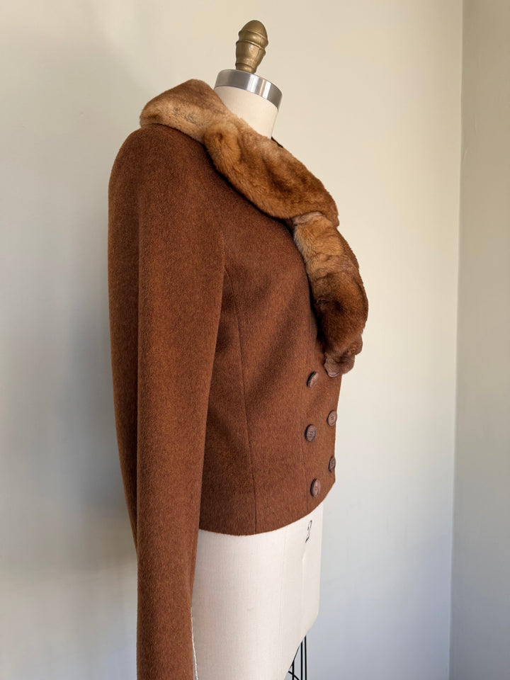 Archival John Galliano Era Christian Dior Chinchilla Fur Accent Jacket