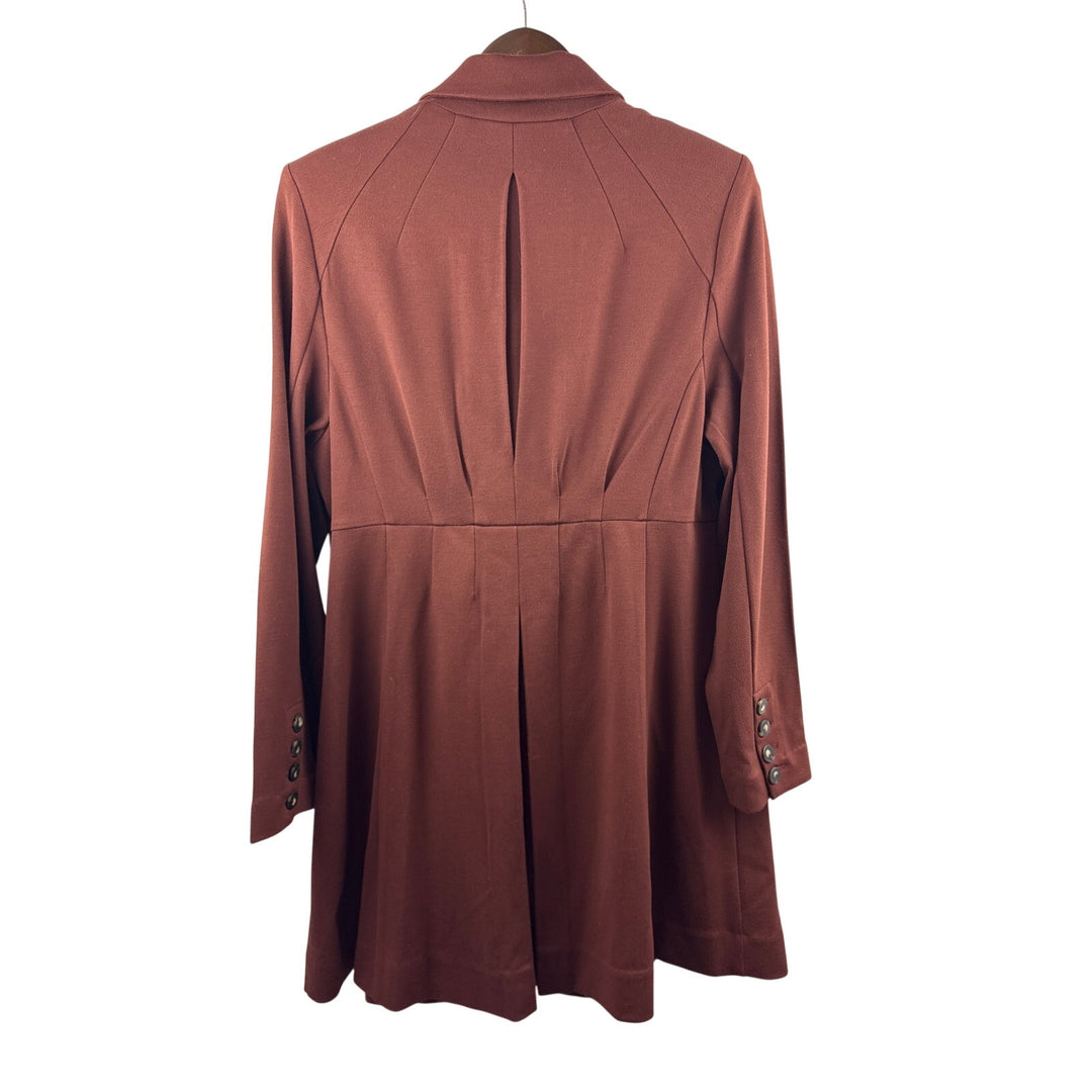 Women’s Cabi XL Dark Burgundy Peacoat w/ Brown Buttons