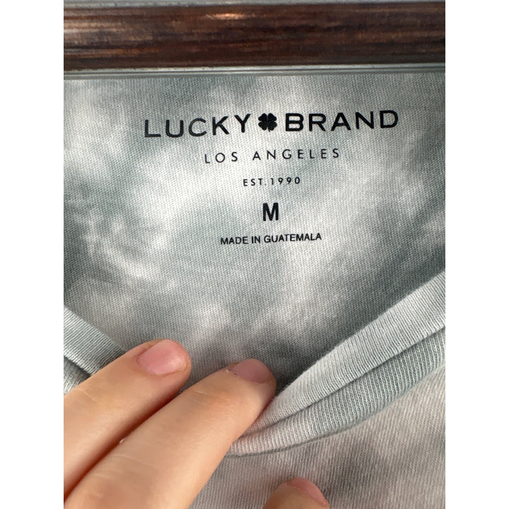 Women’s Lucky Brand Medium Sage Green & White Tie-Dyed T-Shirt