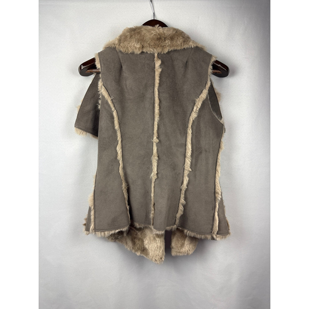 Women’s I.N.C XS Taupe Suede Fur Lined Vest