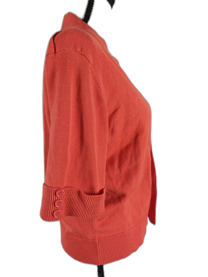 Women Linda Matthews Cardigan Sweater Coral Large