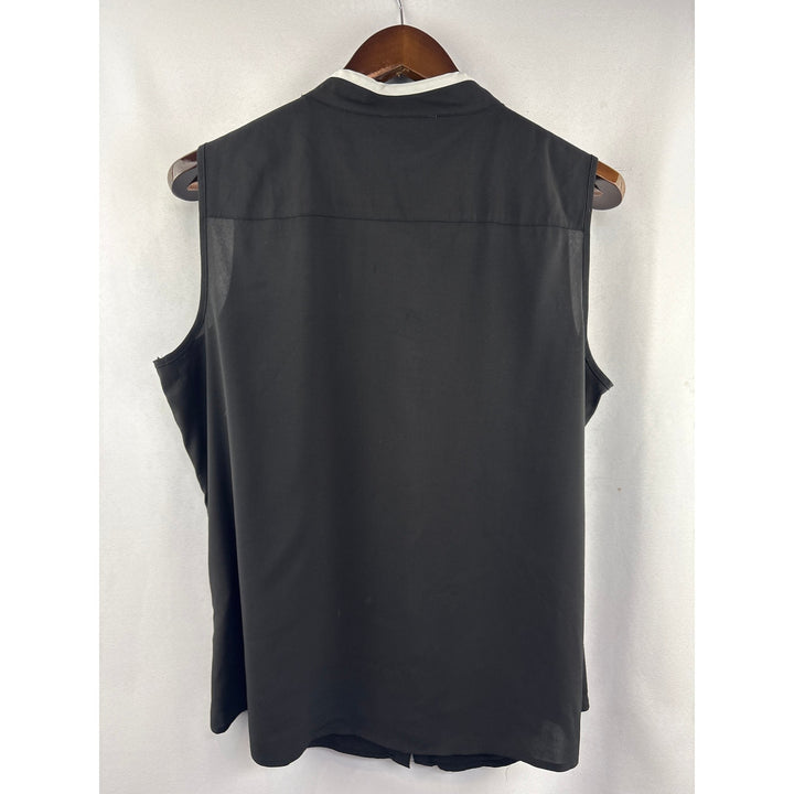 Women’s Calvin Klein XL Black Sleeveless Blouse w/ White Trim