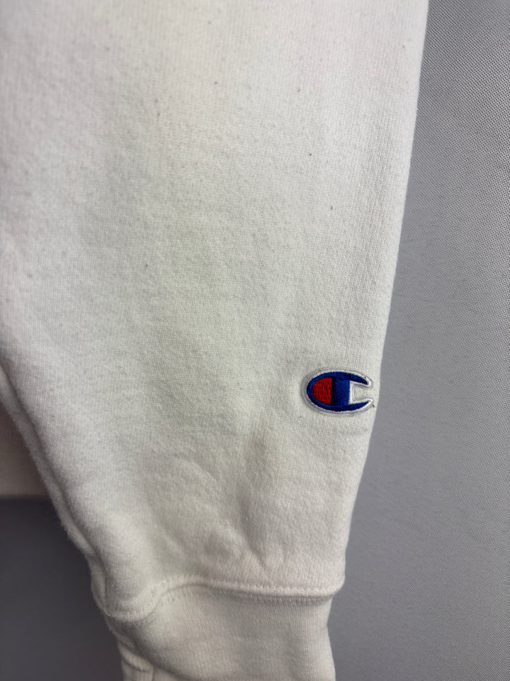 Women’s Champion Large White Crewneck w/ Green Embroidery