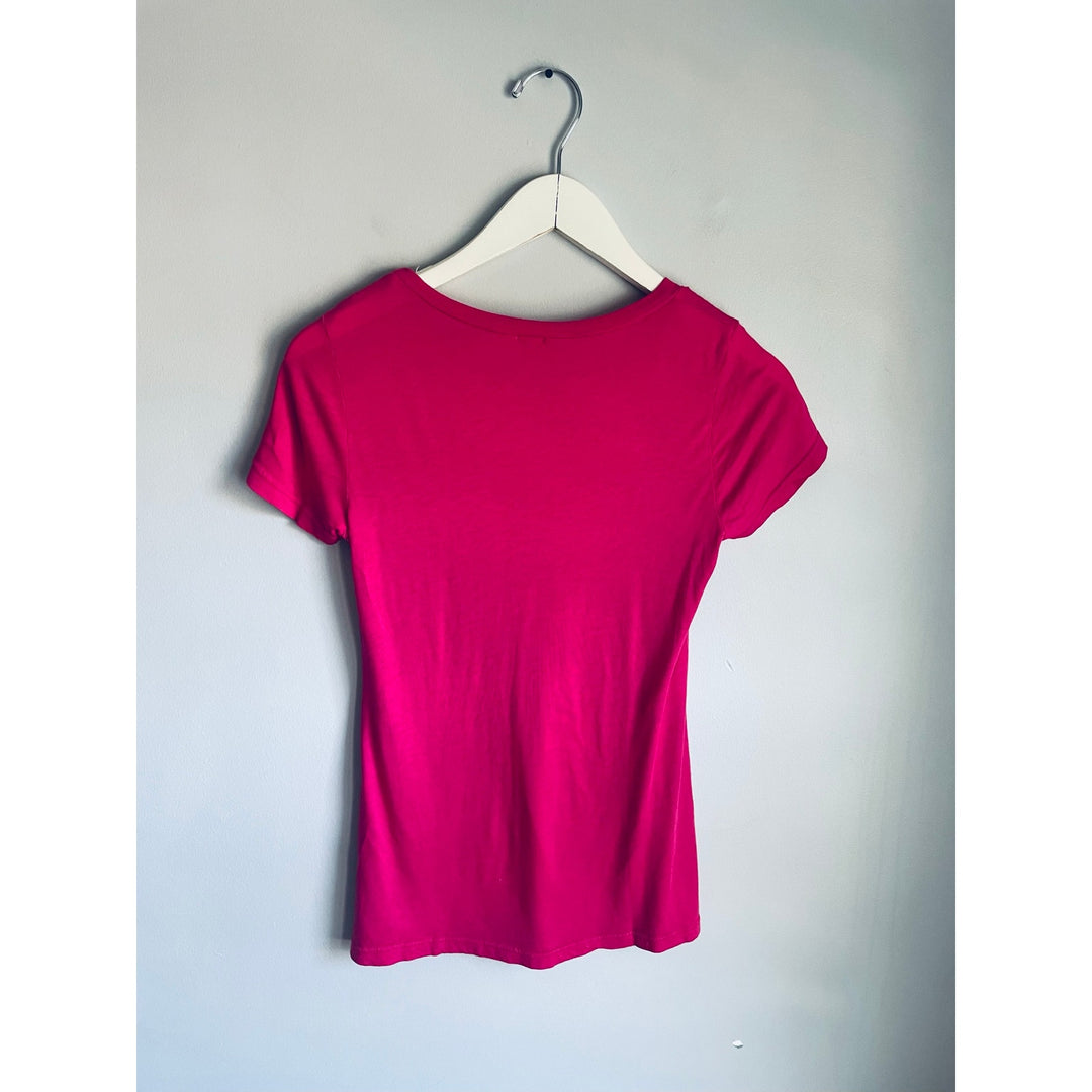 Splendid Pink T-shirt ribbed size small Pima Cotton Modal Basic Minimalist Barbie Capsule Soft Wardrobe Staple