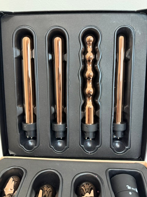 FoxyBae Le Se7en Interchangeable Curling Wand Set With 7 Barrels Box and Glove